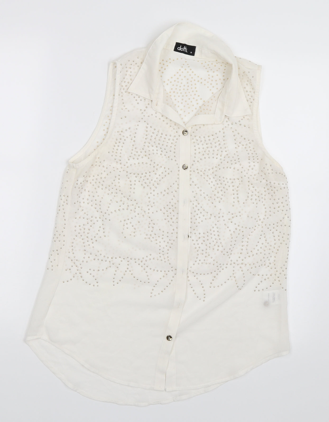 Dotti Womens White   Basic Button-Up Size 10
