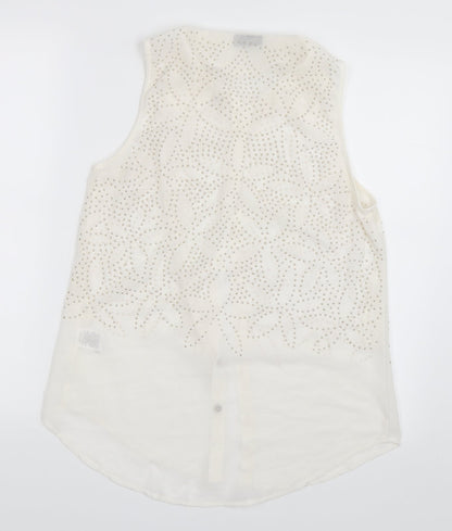Preloved Dotti Womens White   Basic Button-Up Size 10 - Back