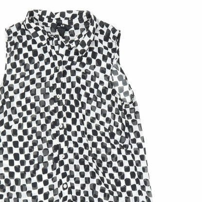 Preloved H&M Womens Black Check  Basic Button-Up Size 6 - Detail