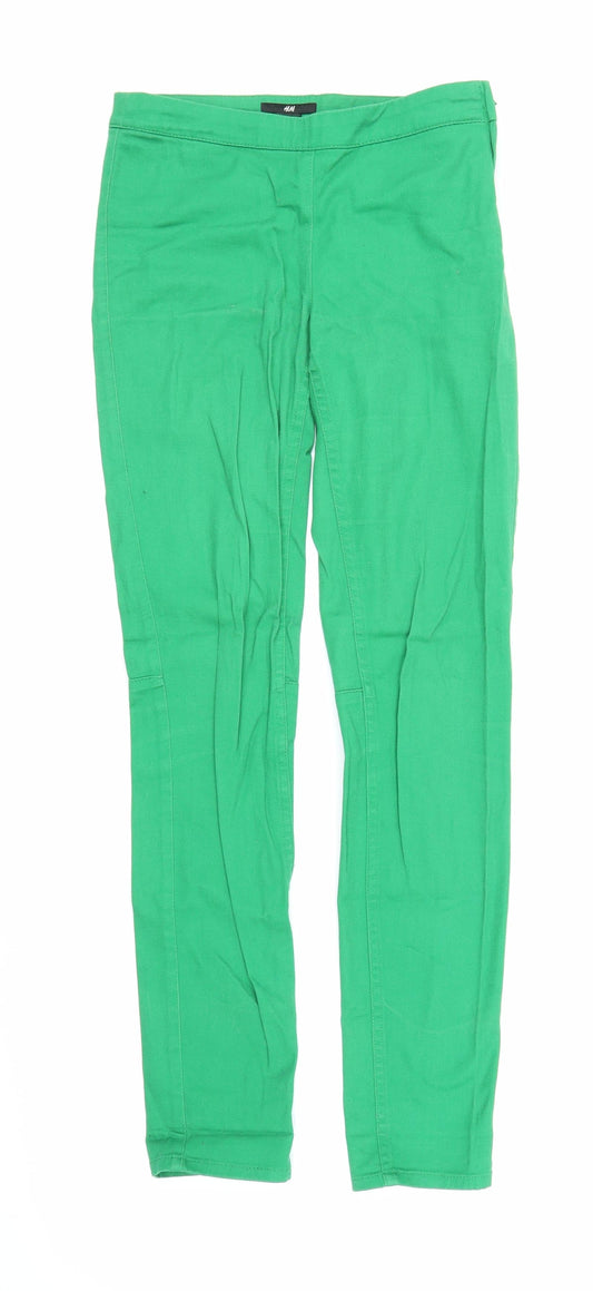 H&M Womens Green   Jegging Jeans Size 6 L26 in