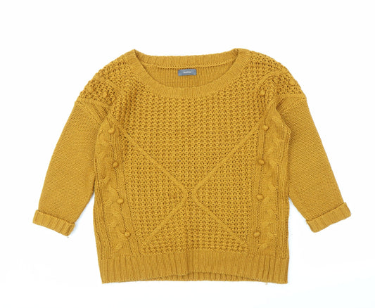 Yessica Womens Yellow   Pullover Jumper Size S