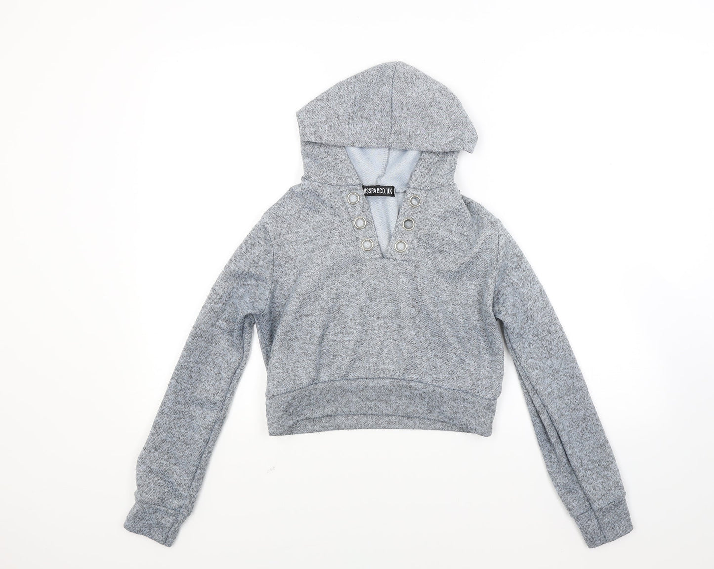 Misspap Womens Grey   Pullover Hoodie Size M  - Croped