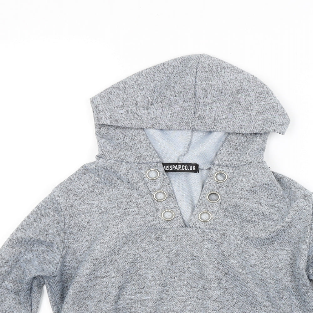 Misspap Womens Grey   Pullover Hoodie Size M  - Croped