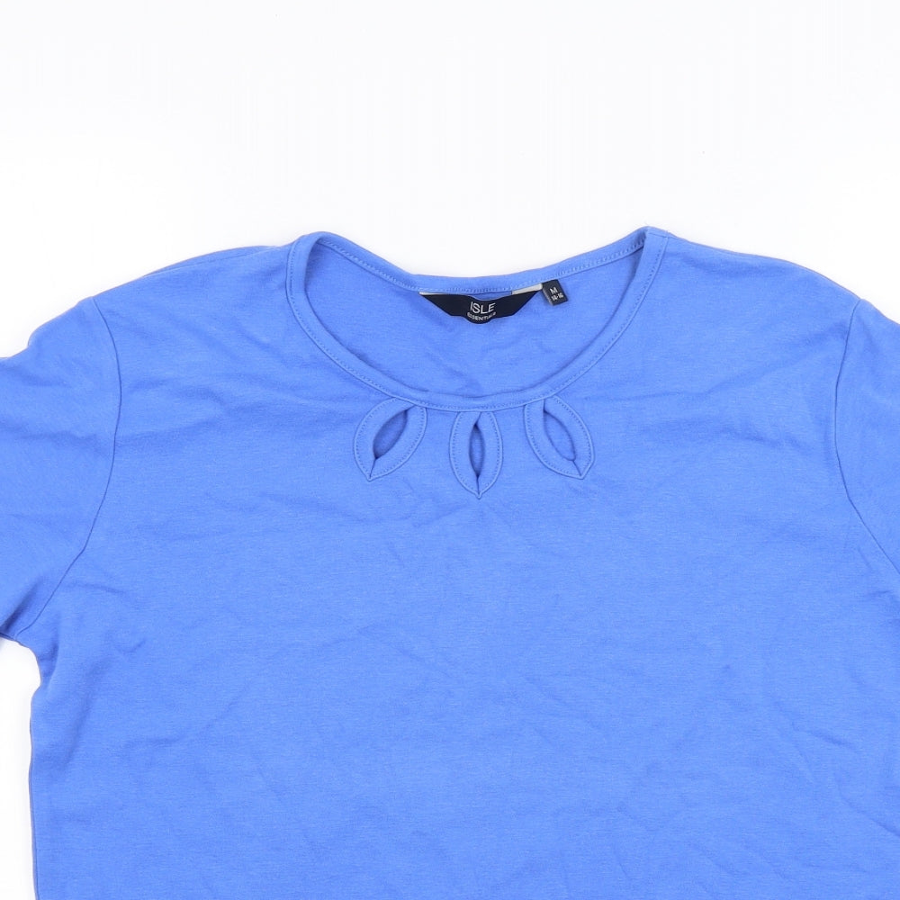 Isle Womens Blue  Jersey Basic T-Shirt Size 16