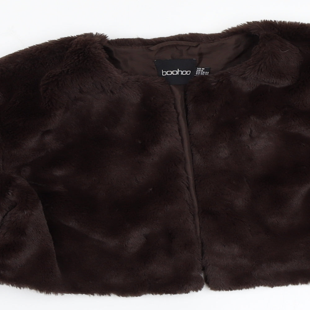 Boohoo Womens Brown   Jacket Coat Size 10