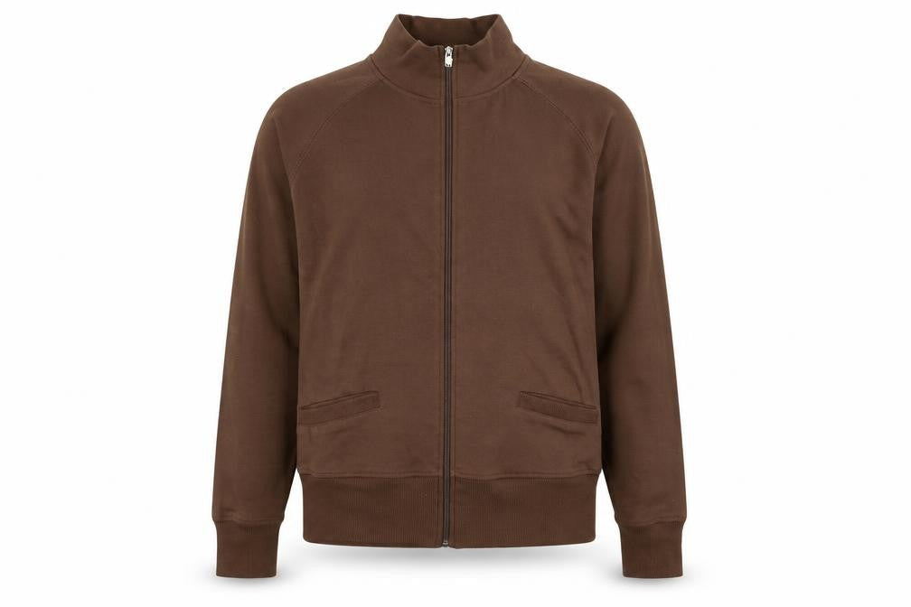 Vivod Womens Brown  Jersey Full Zip Sweatshirt Size 12