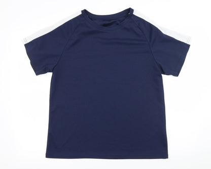 SHEIN Womens Blue Striped Jersey Basic T-Shirt Size M