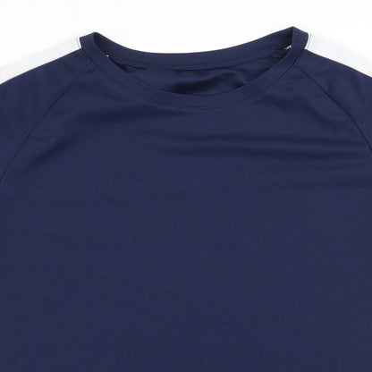 SHEIN Womens Blue Striped Jersey Basic T-Shirt Size M