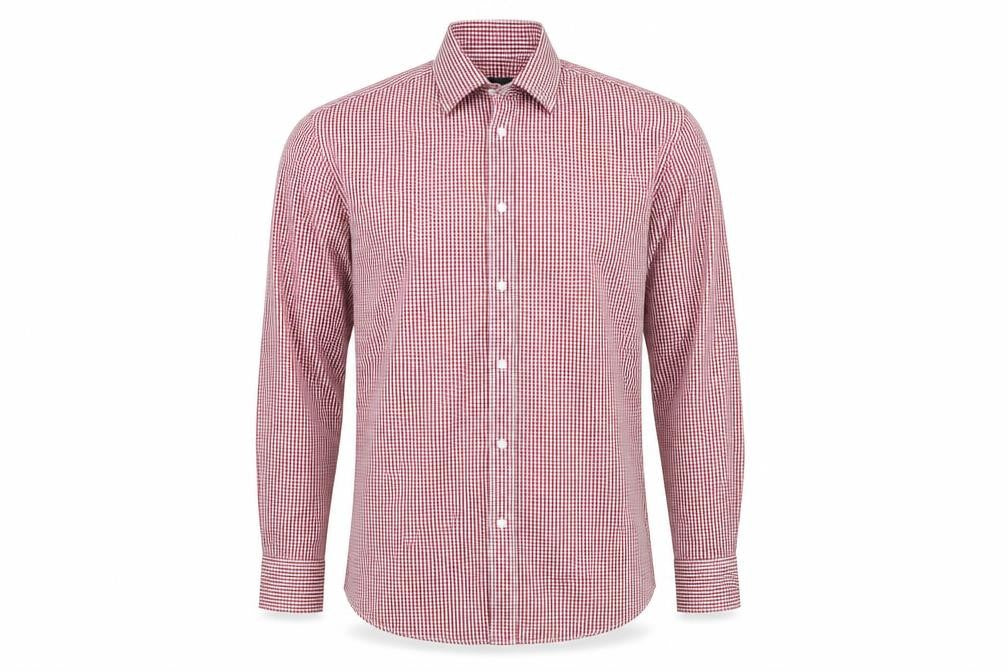 Taylor & Wright Mens Red Check   Button-Up Size 15