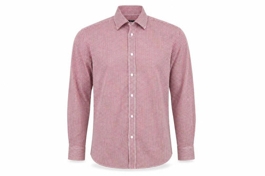 Taylor & Wright Mens Red Check   Button-Up Size 15
