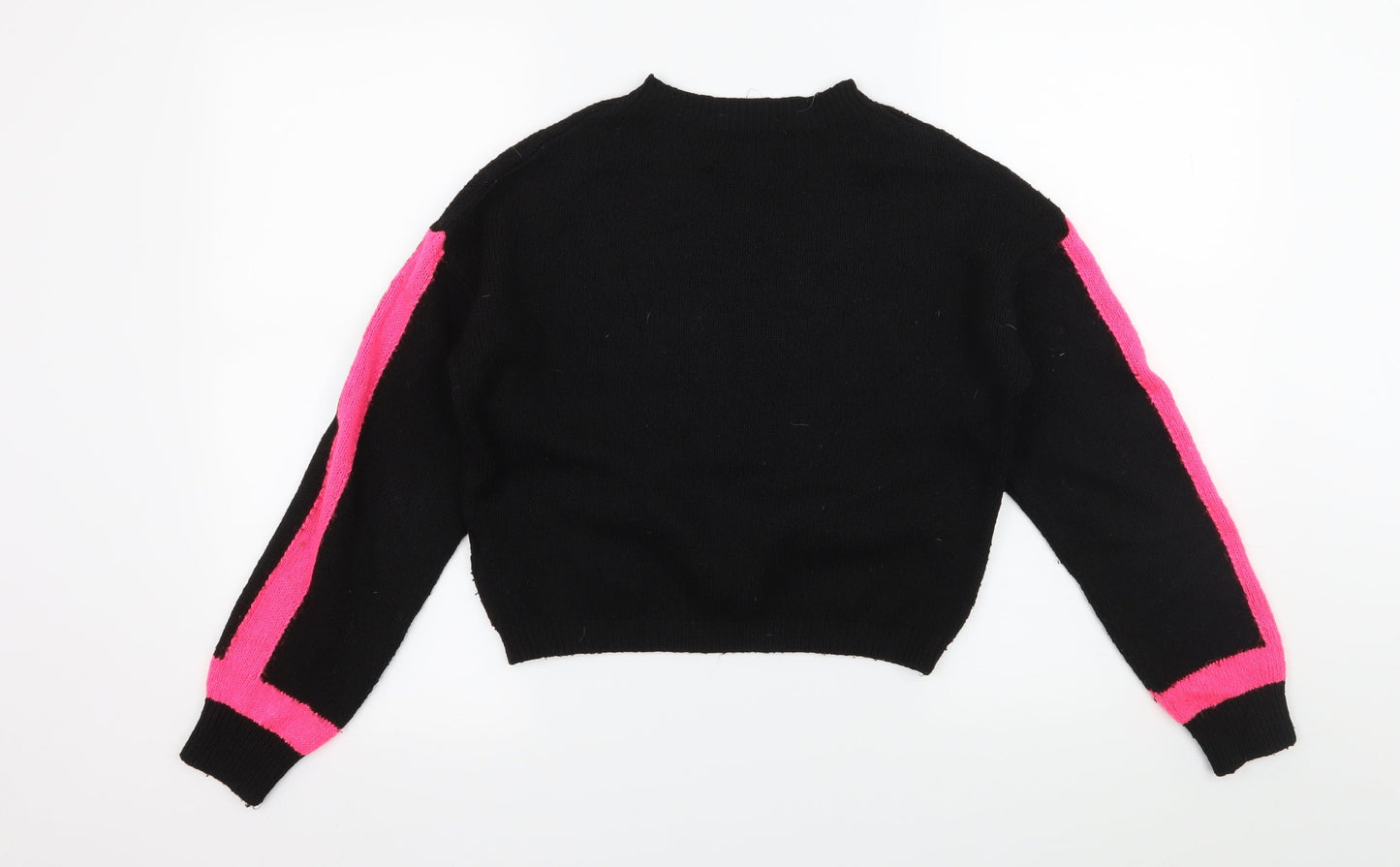 Primark Womens Black Striped Knit Pullover Jumper Size 6