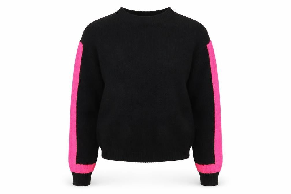 Primark Womens Black Striped Knit Pullover Jumper Size 6
