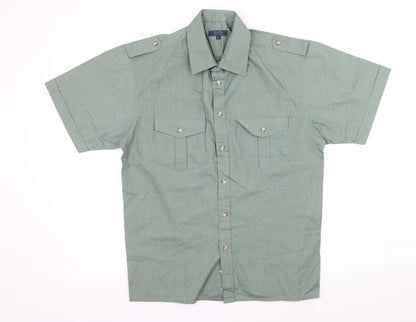 Easy Mens Green    Button-Up Size M