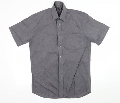 Preloved George Mens Grey    Button-Up Size 15.5 - Front