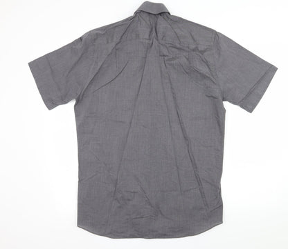 Preloved George Mens Grey    Button-Up Size 15.5 - Back