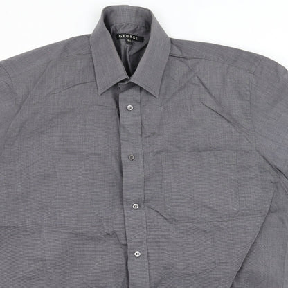 Preloved George Mens Grey    Button-Up Size 15.5 - Detail