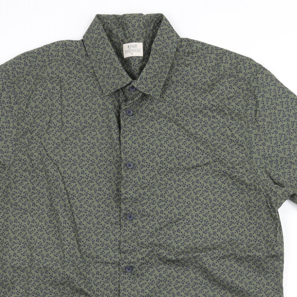 Matalan Mens Green Floral   Button-Up Size M