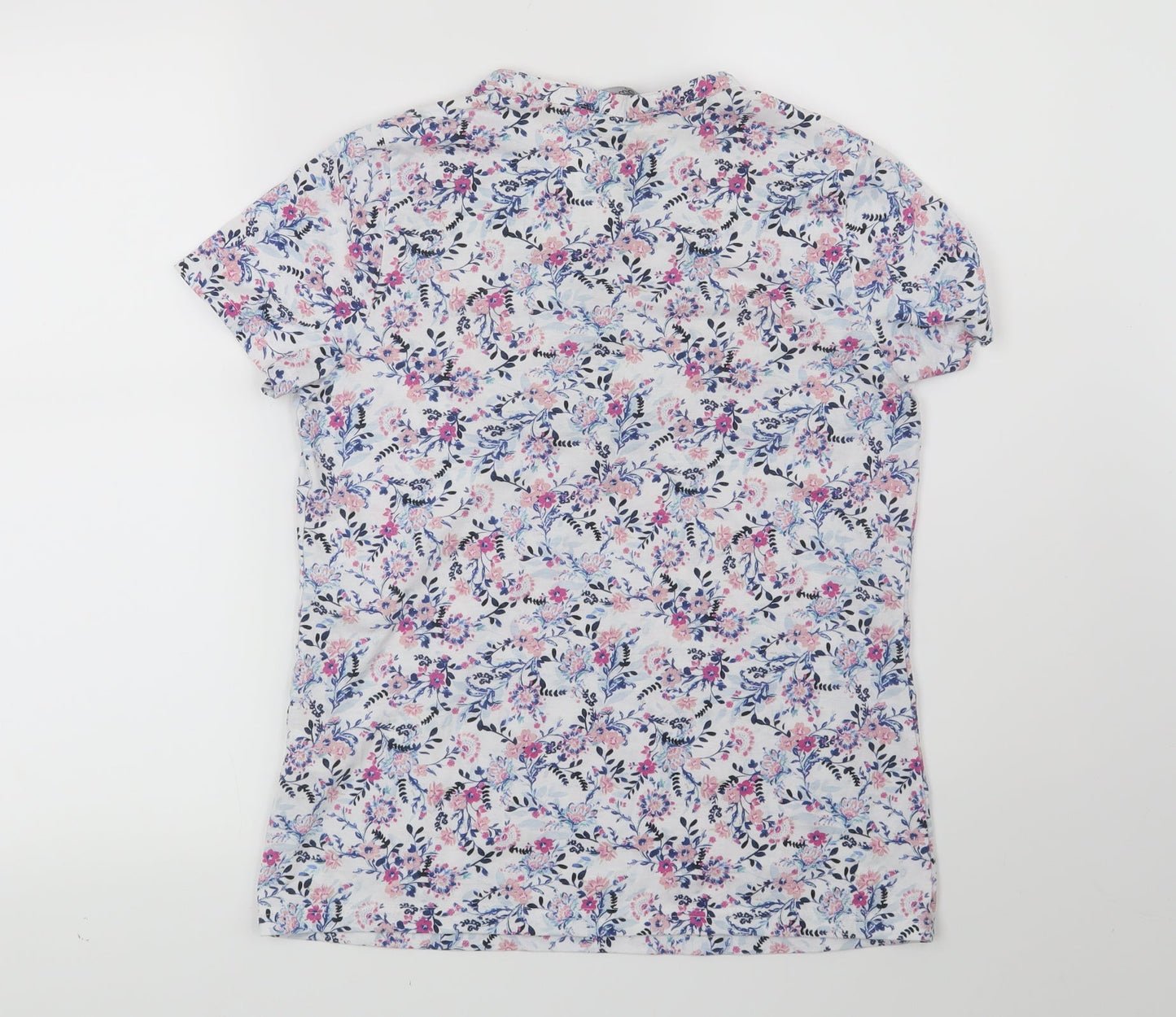 Bonmarché Womens White Floral  Basic Blouse Size 10