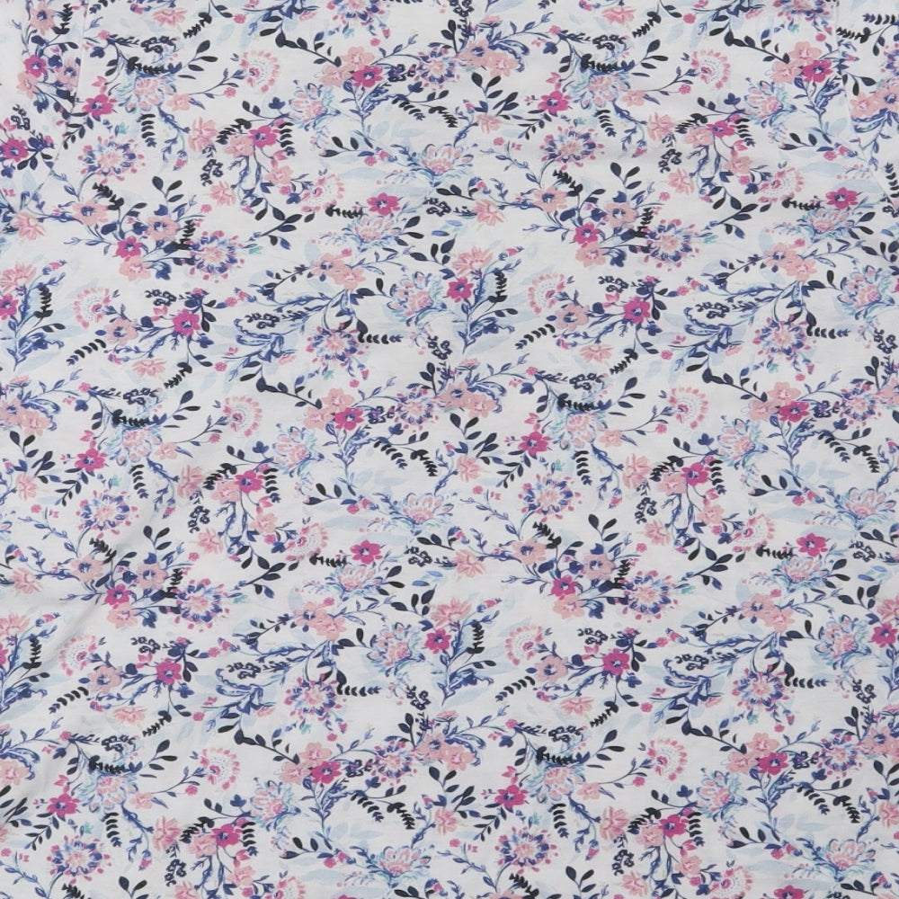 Bonmarché Womens White Floral  Basic Blouse Size 10