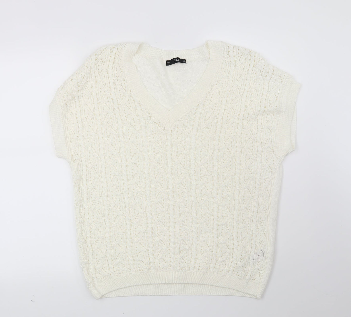 F&F Womens White   Pullover Jumper Size 12