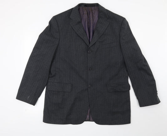 Marks and Spencer Mens Grey Striped  Jacket Suit Jacket Size 42
