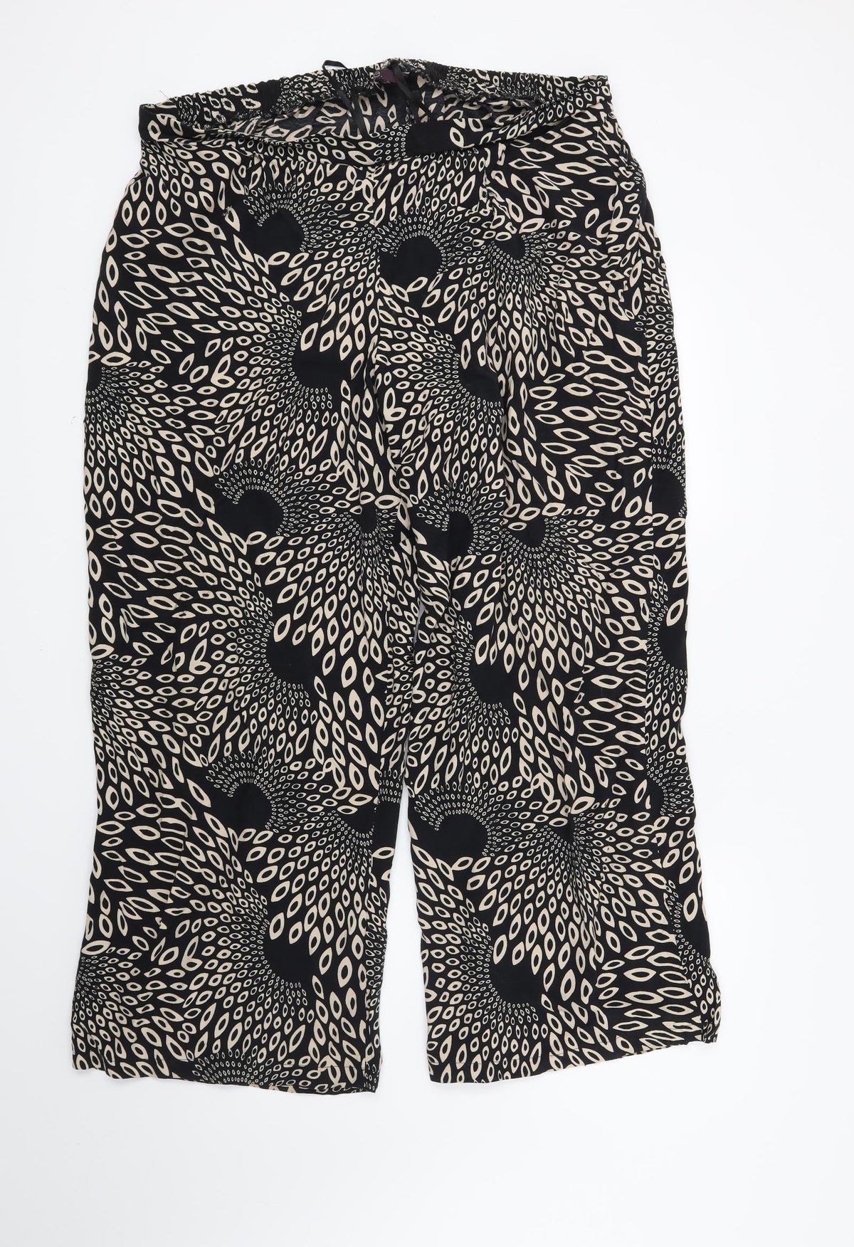 Preworn Womens Black Geometric  Trousers  Size 42 in L29 in