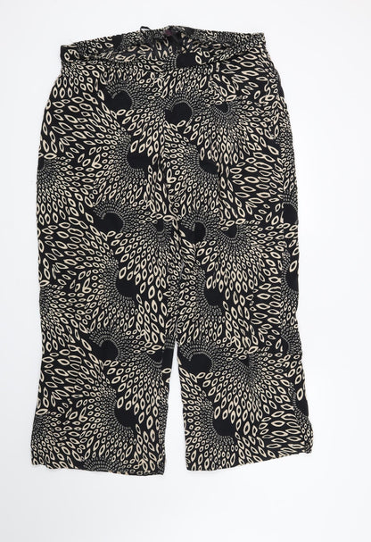 Preworn Womens Black Geometric  Trousers  Size 42 in L29 in