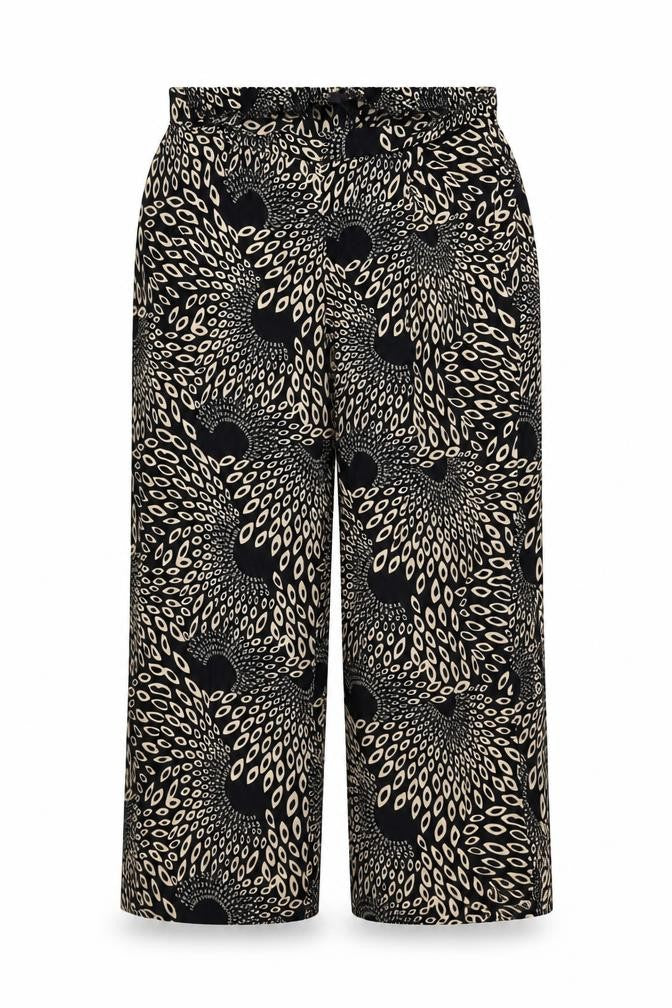 Preworn Womens Black Geometric  Trousers  Size 42 in L29 in