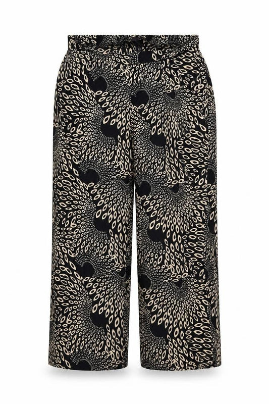 Preworn Womens Black Geometric  Trousers  Size 42 in L29 in