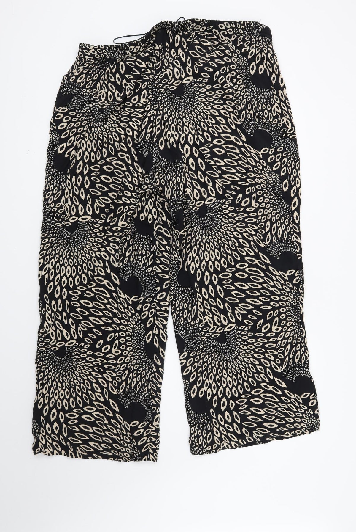 Preworn Womens Black Geometric  Trousers  Size 42 in L29 in