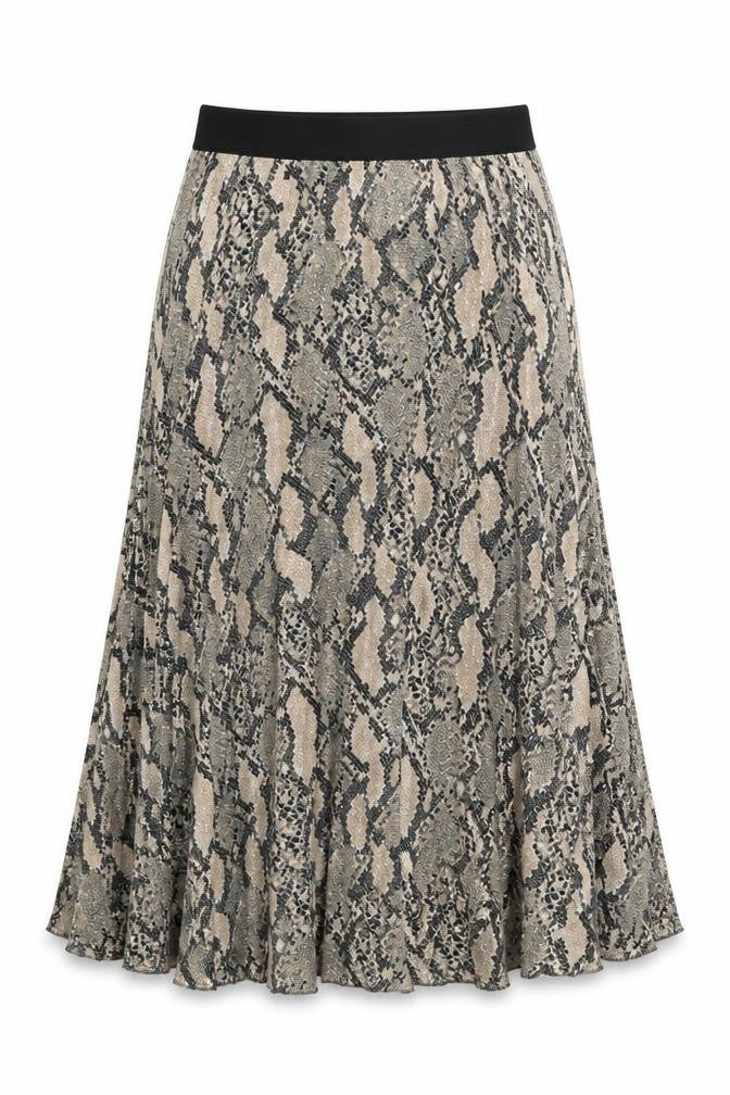 Preworn Womens Beige Animal Print  A-Line Skirt Size 30 in