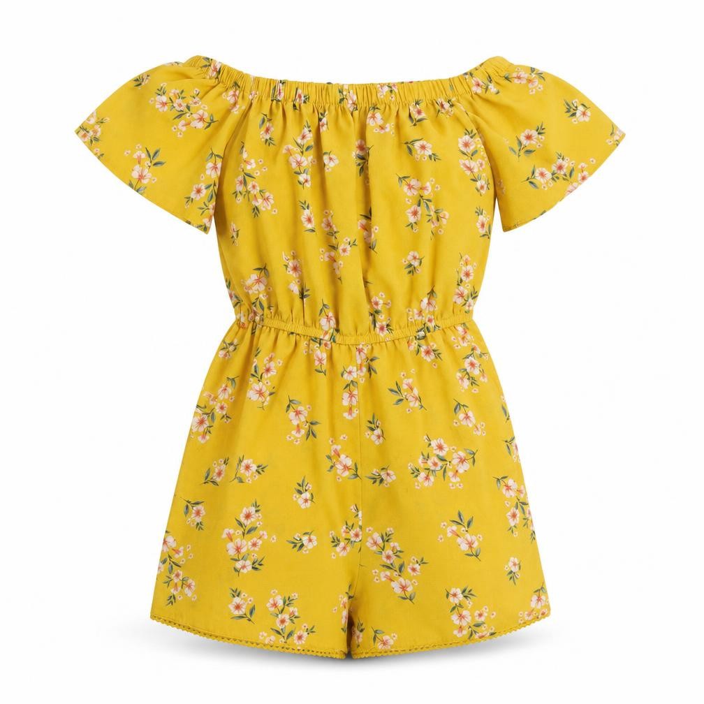 Select Womens Yellow Floral  Jumpsuit One-Piece Size 8