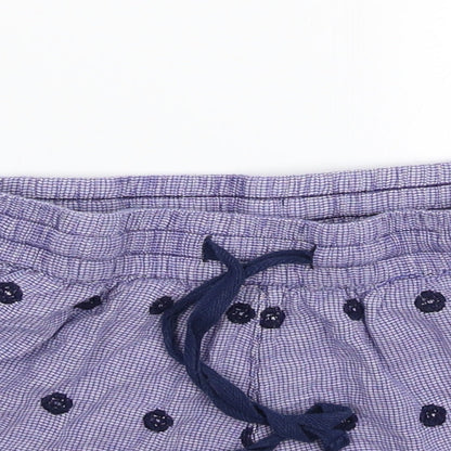 Preloved Topshop Womens Purple Check  Sweat Shorts Size 8 - Detail