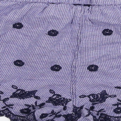Preloved Topshop Womens Purple Check  Sweat Shorts Size 8 - Label