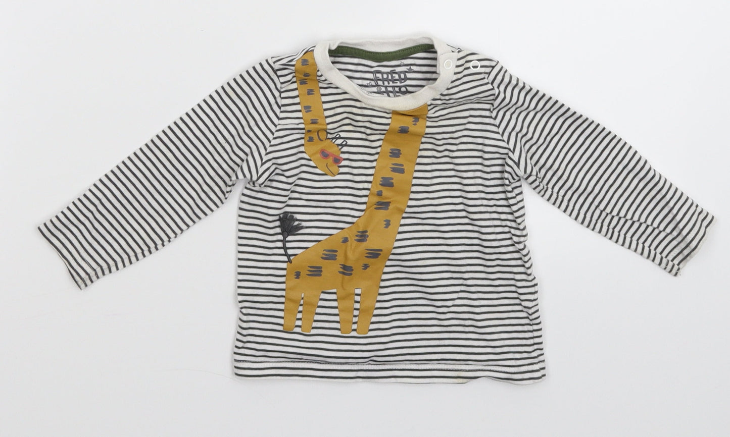 Fred & Flo Baby Multicoloured Striped  Basic T-Shirt Size 3-6 Months