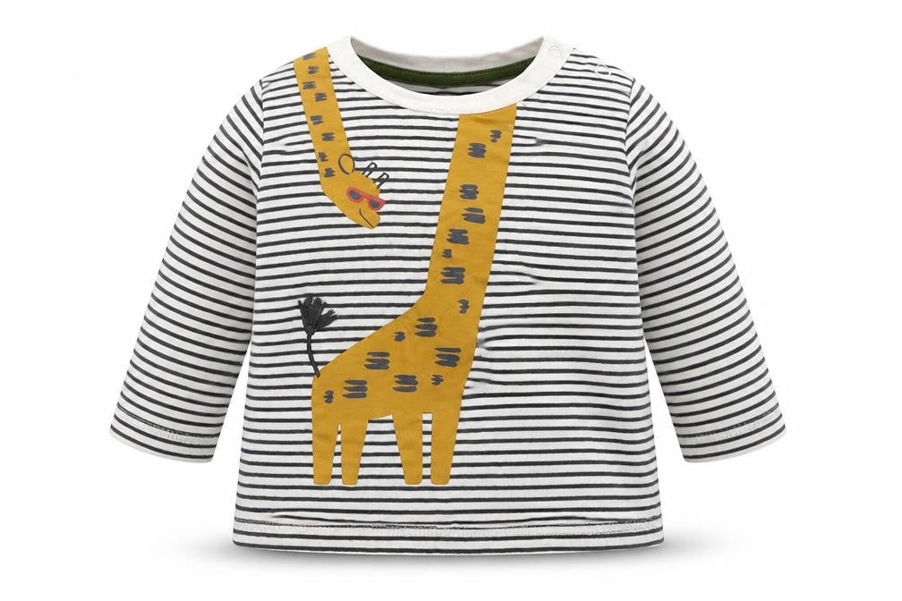 Fred & Flo Baby Multicoloured Striped  Basic T-Shirt Size 3-6 Months