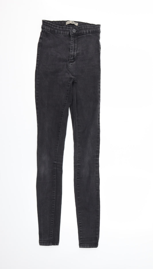 DenimCo Womens Black  Denim Skinny Jeans Size 8 L31 in
