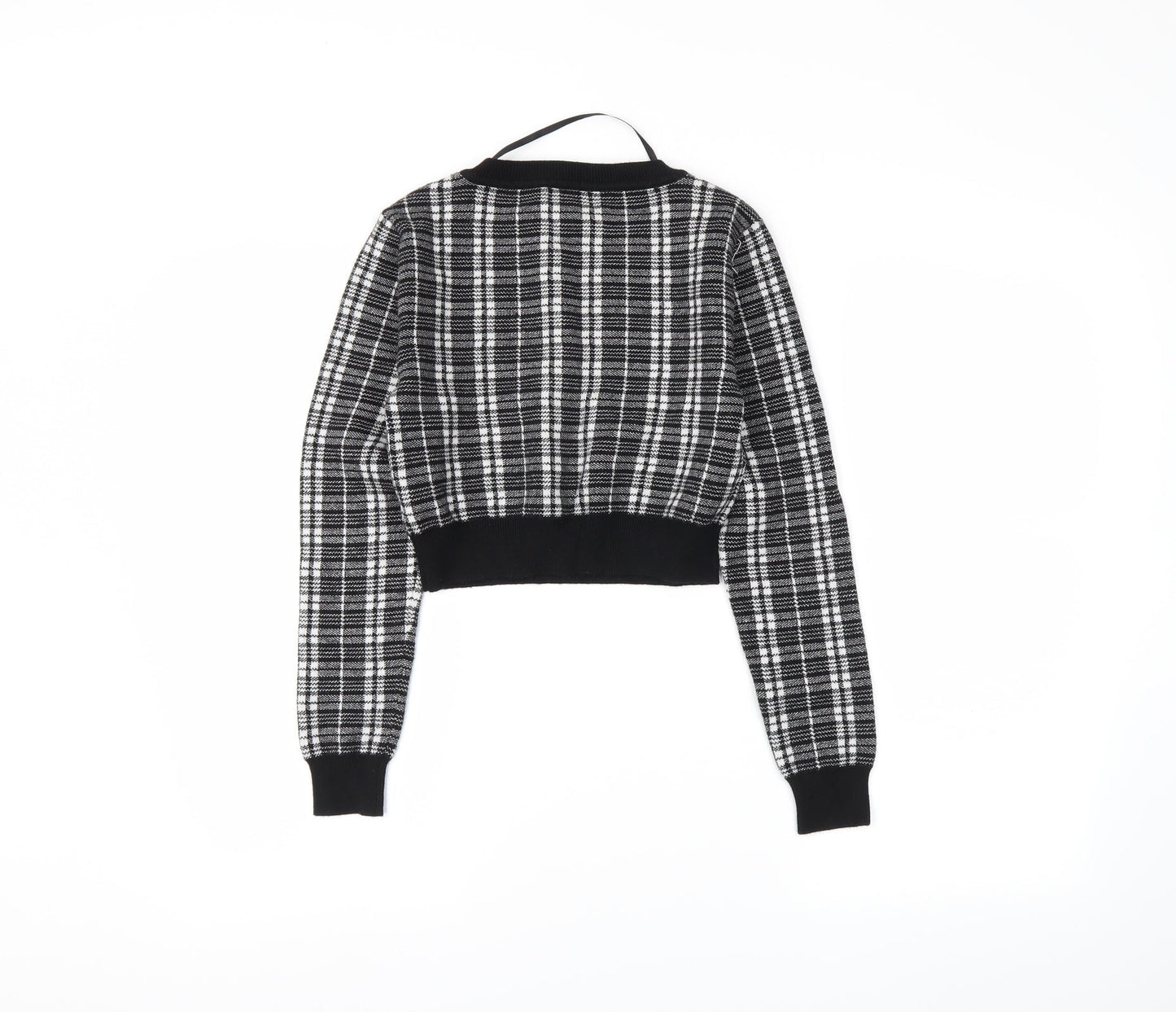 Primark Womens Black Plaid  Pullover Jumper Size 2XS