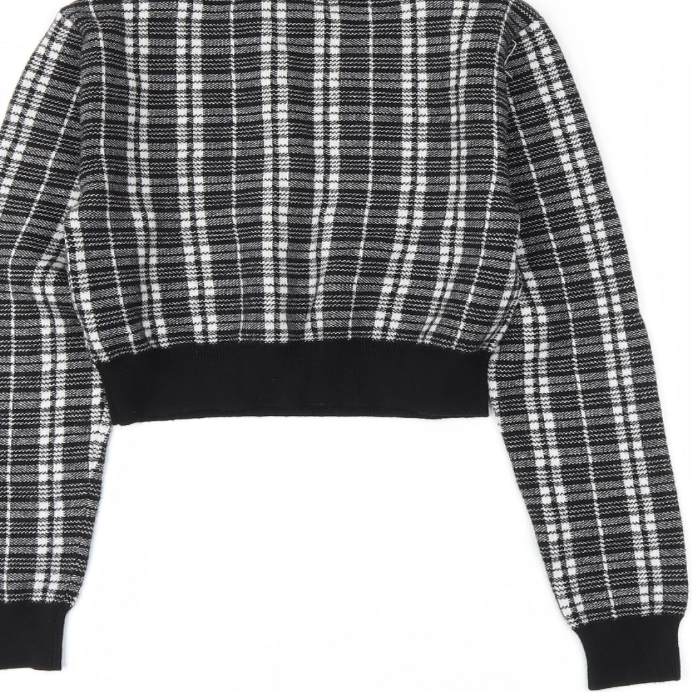 Primark Womens Black Plaid  Pullover Jumper Size 2XS