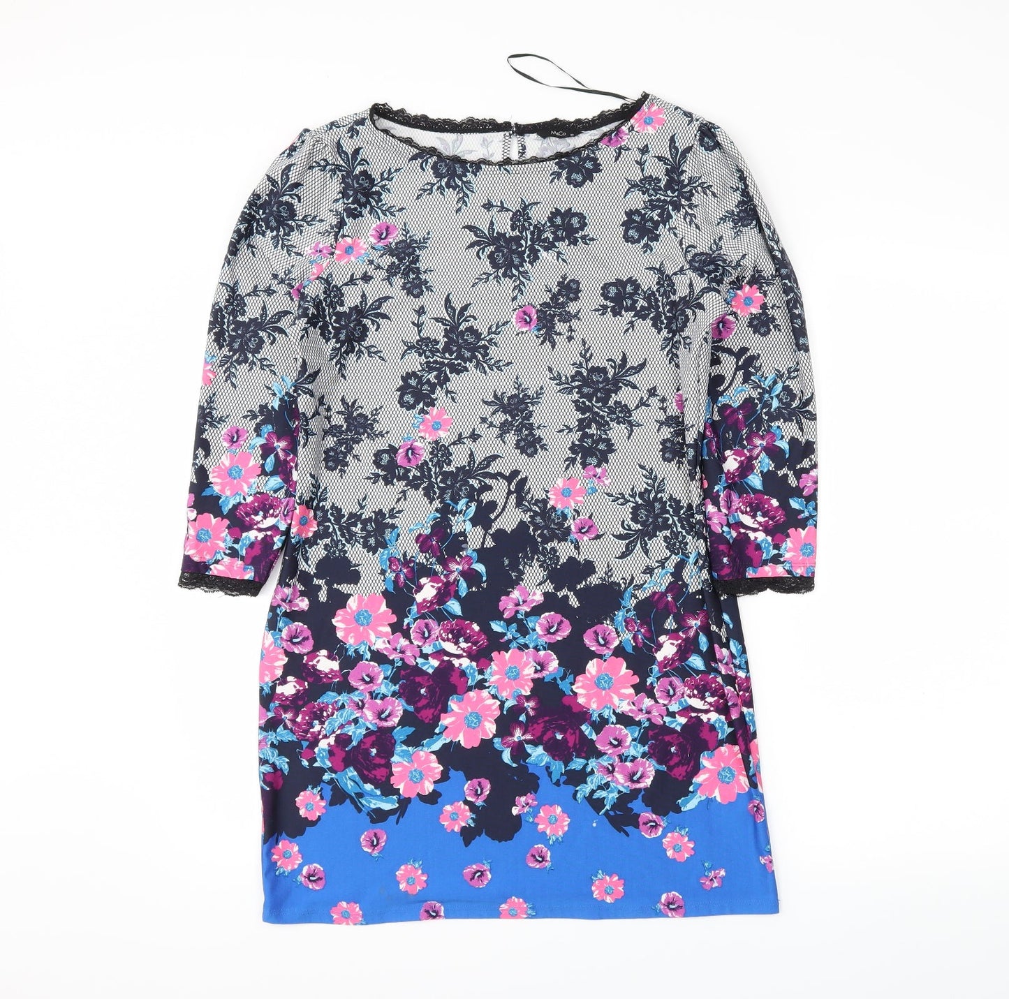 M&Co Womens Blue Floral  Pencil Dress  Size 10