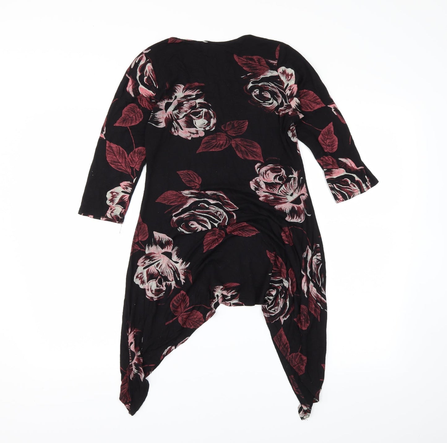 Miso Womens Black Floral  Basic Blouse Size 10