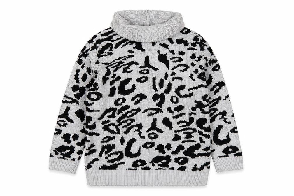 Preworn Womens Grey Animal Print  Pullover Jumper Size L