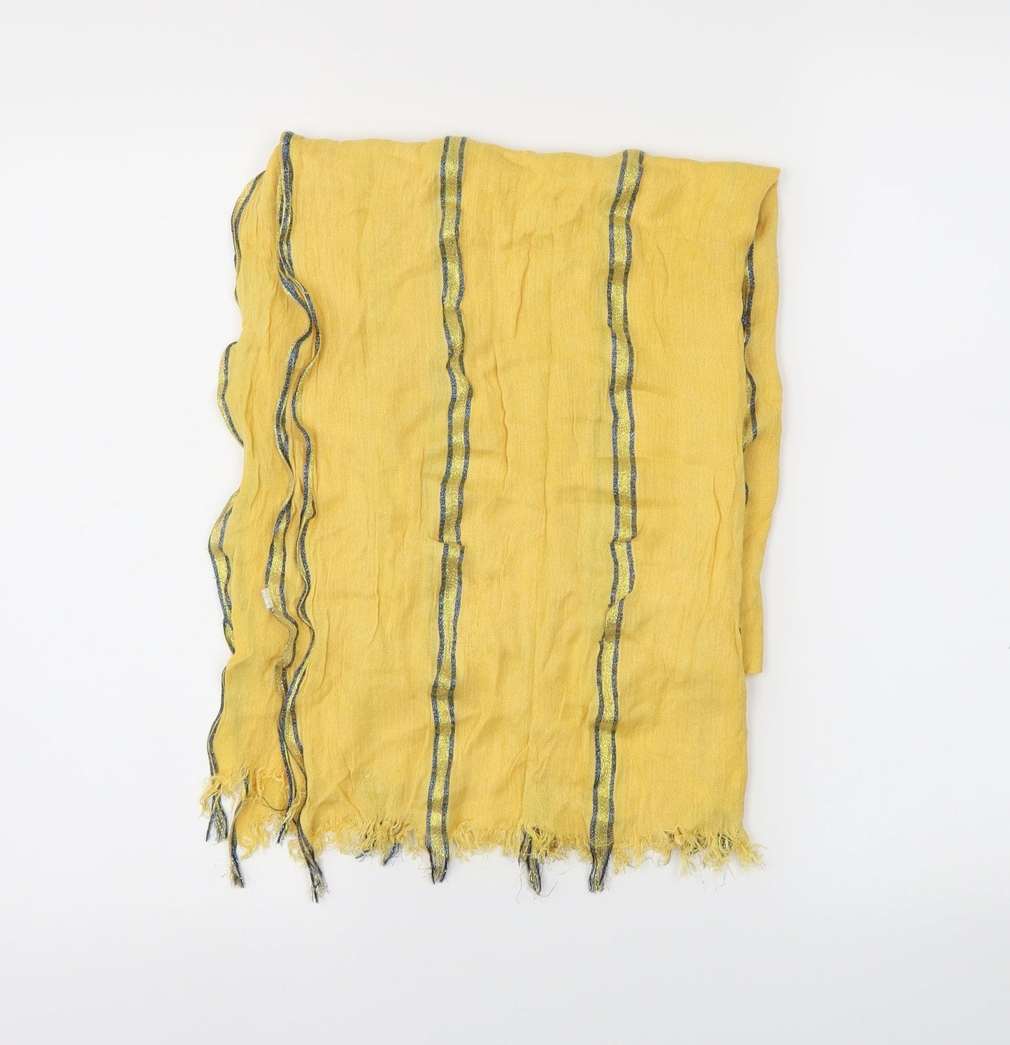 Preworn Womens Yellow Striped   Shawl/Wrap