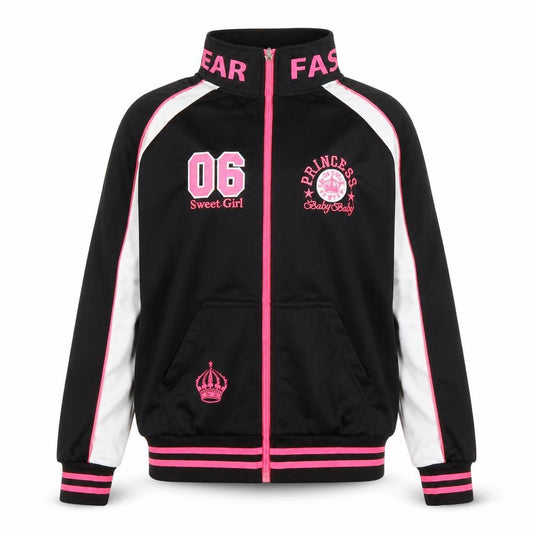 Fashion Girls Black   Varsity Jacket Jacket Size 14 Years