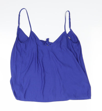 H&M Womens Blue   Basic Blouse Size 4  - Open Back