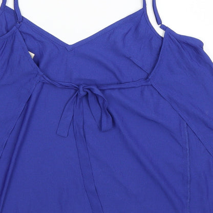 H&M Womens Blue   Basic Blouse Size 4  - Open Back