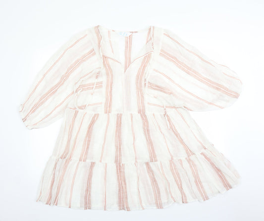 Primark Womens Beige Striped  A-Line  Size 12