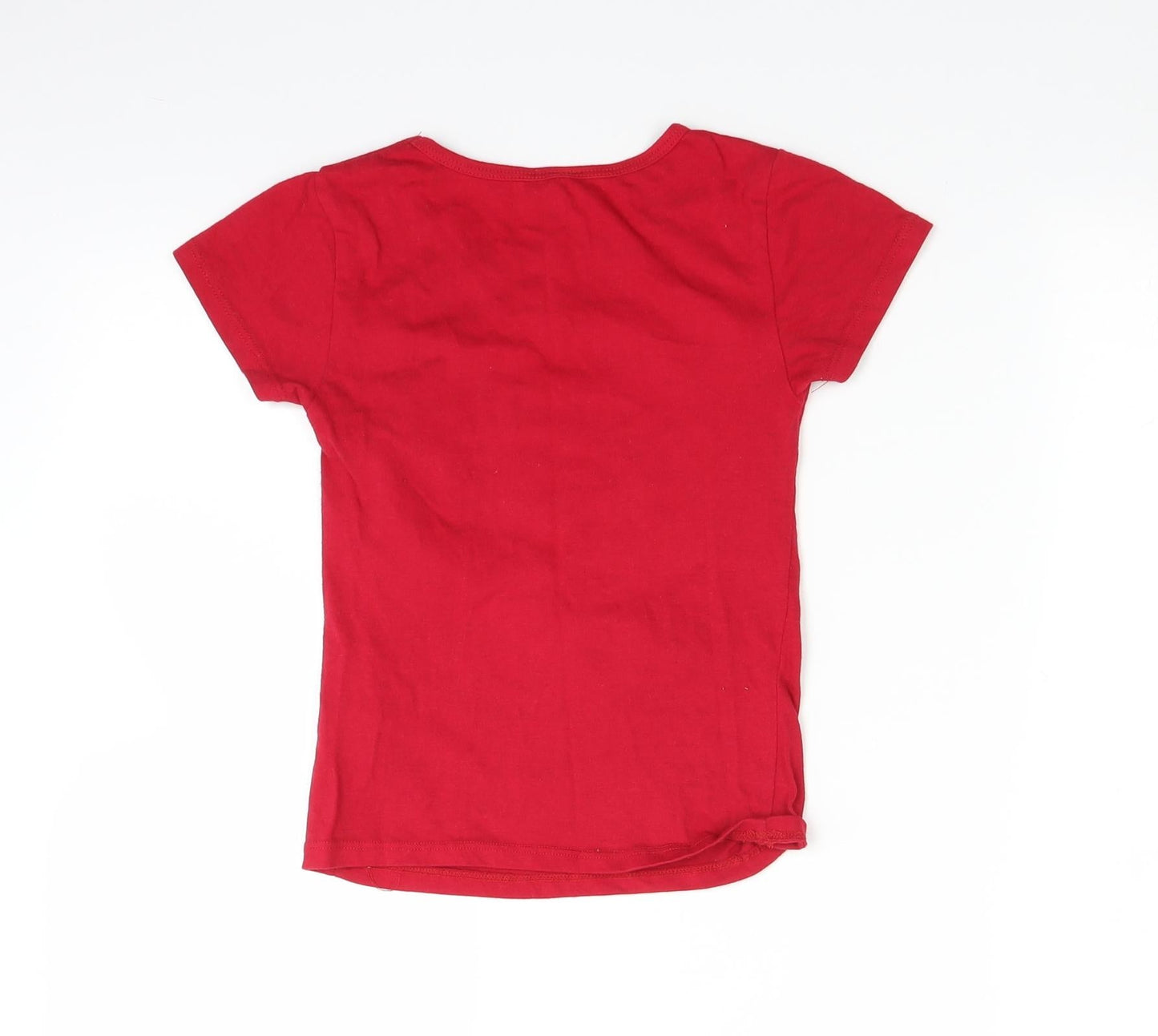 Cute 4 u Girls Red   Basic T-Shirt Size 6 Years  - embossed