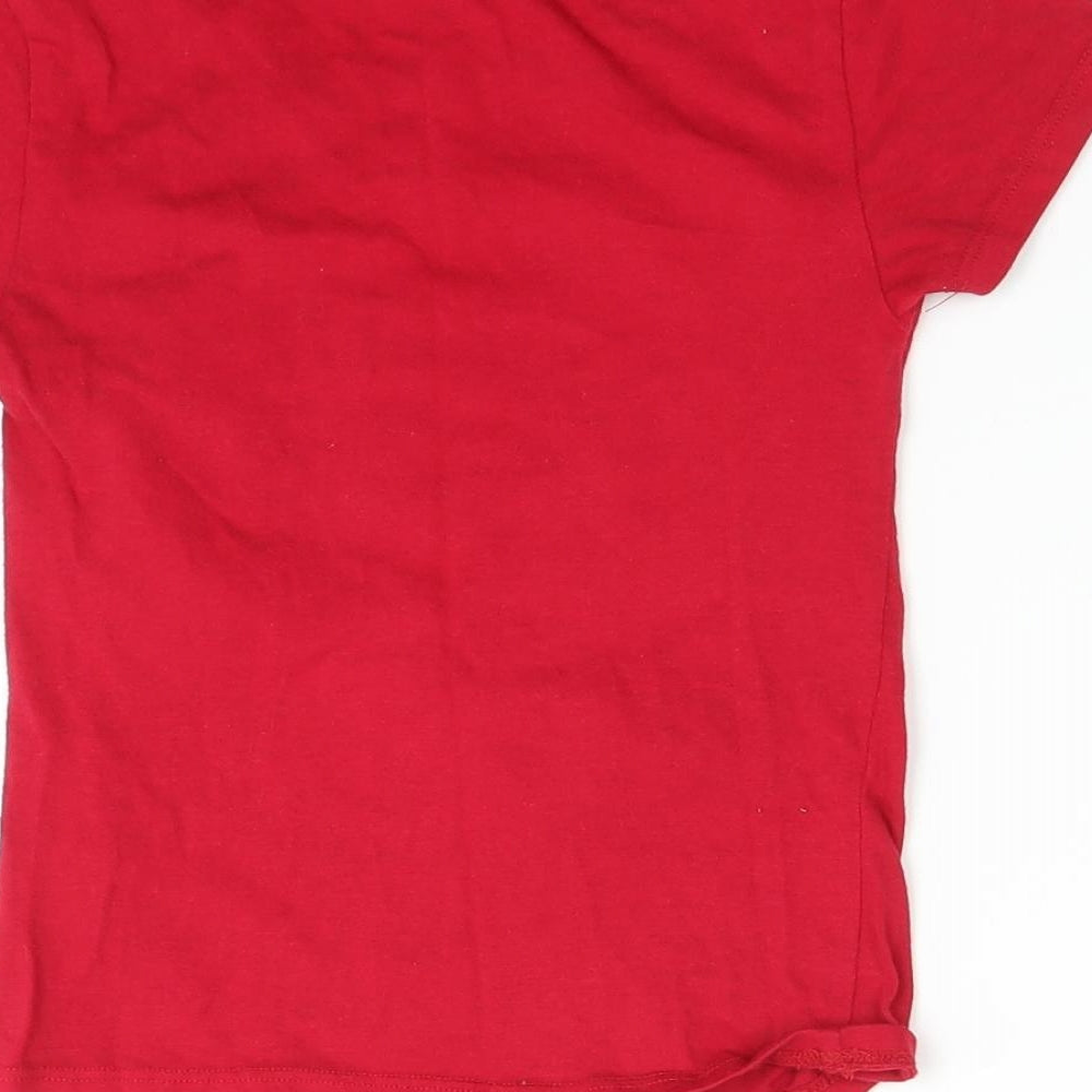 Cute 4 u Girls Red   Basic T-Shirt Size 6 Years  - embossed