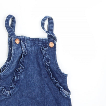 Close-up detail of Primark girls’ blue denim a-line, size 12-18, months